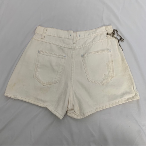 Silence + Noise Handmade White Denim Shorts, Sz 10 - Picture 7 of 8